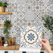 24pcs Art Tile Self-adhesive 3D Wall Sticker Kitchen Wallpaper  For Living Room Bathroom Decoration Murals Waterproof Decals