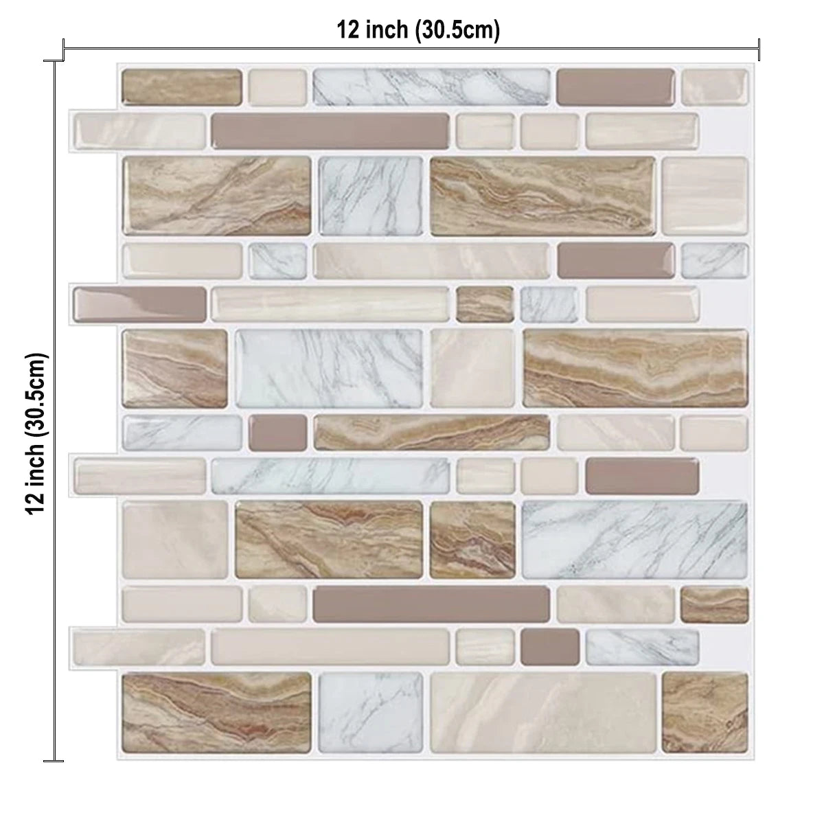 10 Sheets Kitchen & Bathroom Wall Stickers 3D Wall Tiles Peel and Stick Vinyl Wallpaper Modern Home Decor