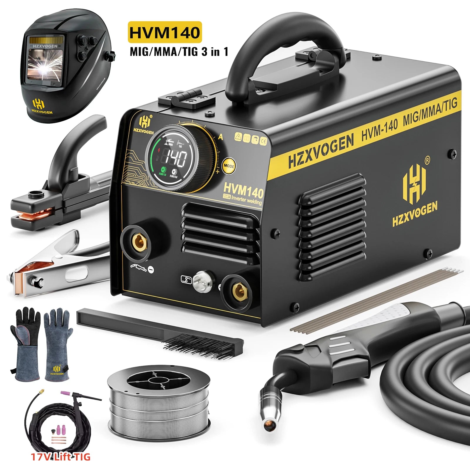 HZXVOGEN MIG 200 3 Trong 1 MMA Gasless LIFT TIG Inverter