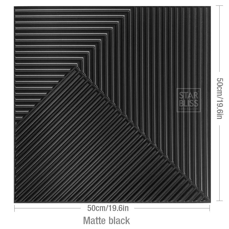 12 piece 50cm / 3m² Shiny gold 3D wall decor Wood grain slatted wall panel 3D groove texture panel tile wall sticker waterproof