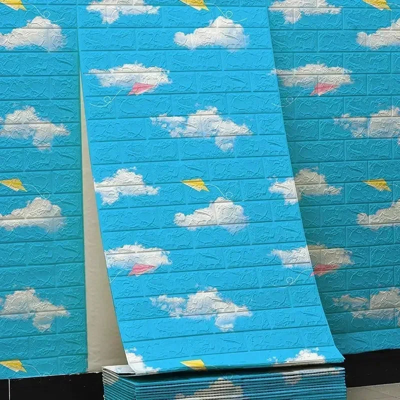 Giấy Dán Tường 3D Tự Dính Gạch Ốp Tường Phòng Khách