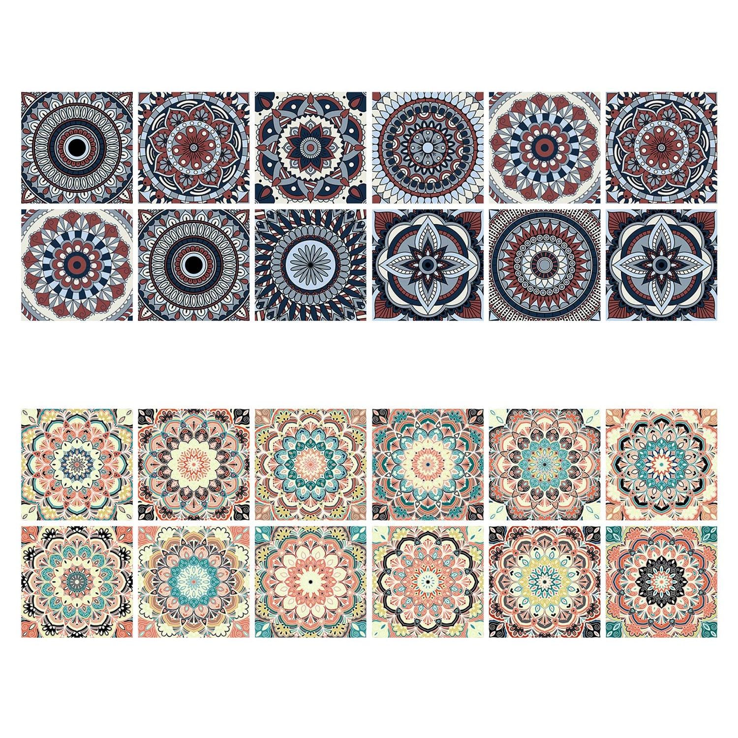 24pcs Art Tile Self-adhesive 3D Wall Sticker Kitchen Wallpaper  For Living Room Bathroom Decoration Murals Waterproof Decals