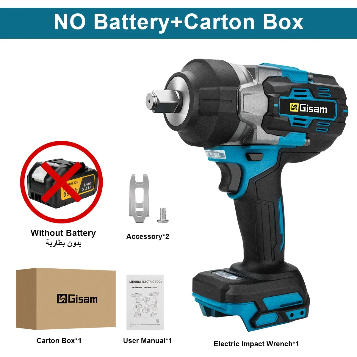Gisam 2800NM Co Le Tac Dong Dien Khong Day Inch Makita 18V