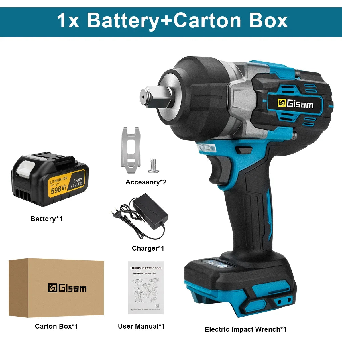 Gisam 2800NM Co Le Tac Dong Dien Khong Day Inch Makita 18V