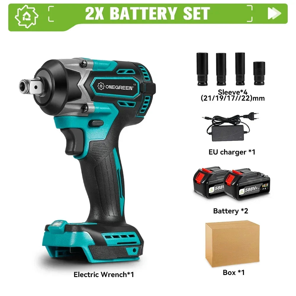 ONEGREEN Cờ Lê Đập Điện Không Dây 1/2 Inch 1000 Nm Brushless