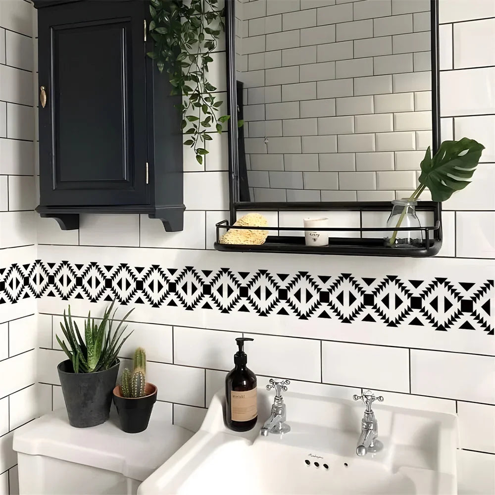 Waterproof Self-Adhesive Baseboard Wall Sticker Waistline Baseboard Wall Trim Corner Line Protector Decor Skirting Board Decal