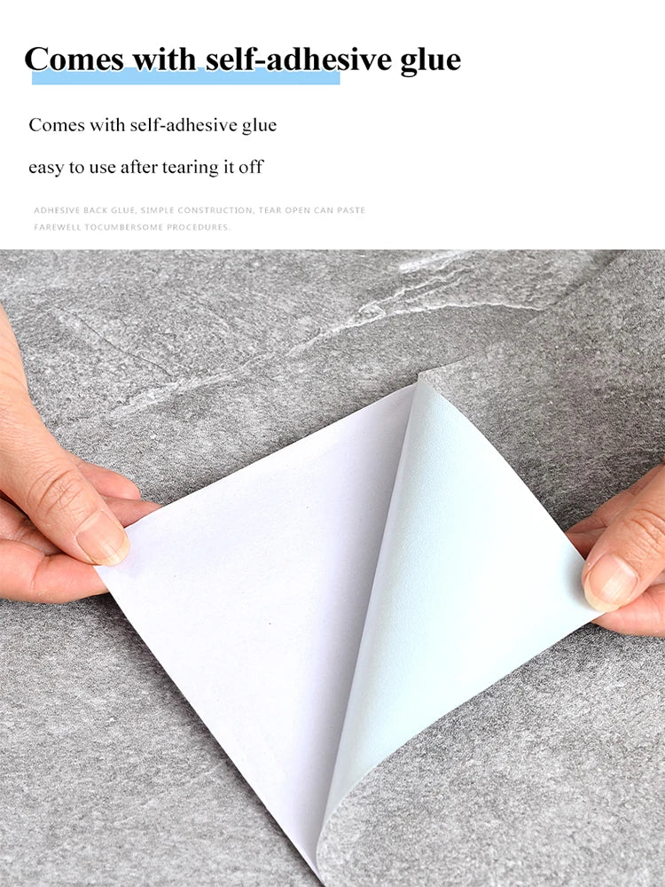 40/59cm Wide Cement Grey Self-adhesive Waterproof Floor Stickers Home Decoration PVC Wall Stickers For Living Room TV background