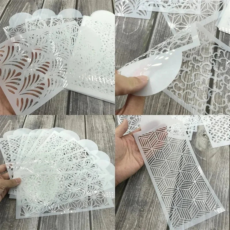 Fondant Cake Mesh Stamps Stencils Embossing for Decorating Tool Plastic Spray Mold Cake Lace Border Painting Wedding Party Decor