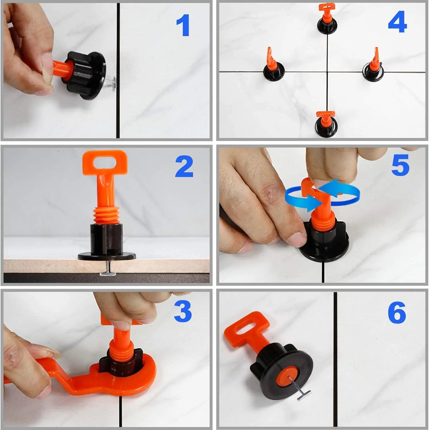 51-204Pcs Tile Leveling System for Tile Laying Level Wedges Alignment Spacers for Leveler Locator Spacers Plier Flooring Wall