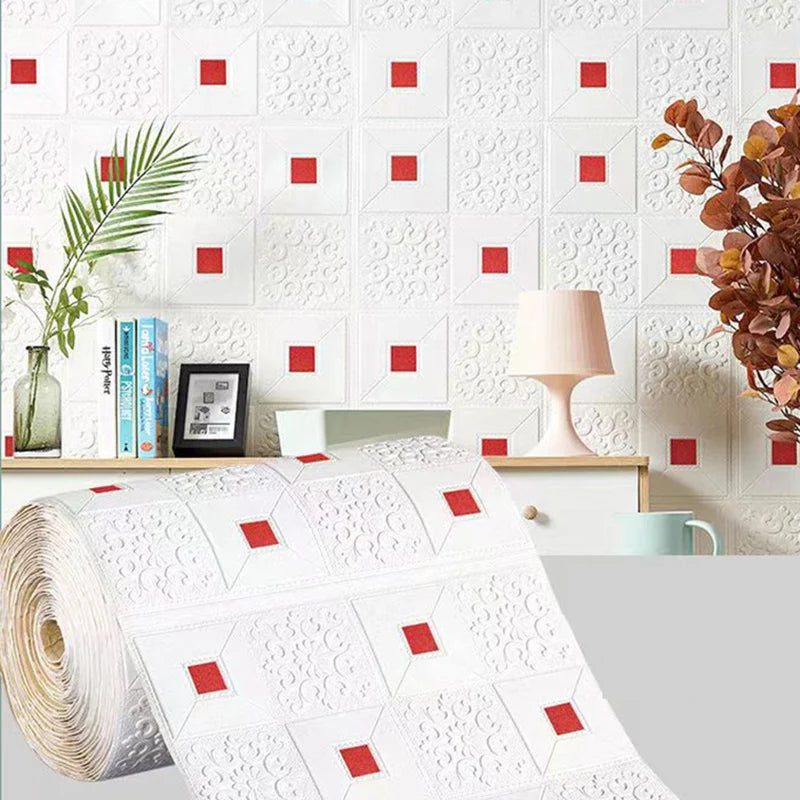 70cm*1m  3D Brick Pattern Wall Panels Wallpaper DIY Waterproof for Living Room Bedroom Kitchen Background Wall Decoration