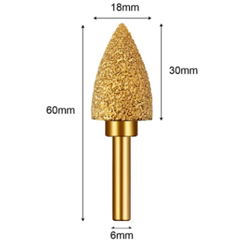 Mũi Mài Kim Cương Burr Đầu Tròn 6mm Cho Đá Sắt Tiện Dụng