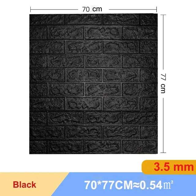 10 Miếng Dán Tường Panel 3D Gạch Nhựa Foam Chống Thấm