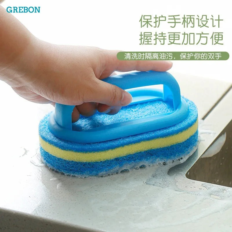 Bàn Chải Xốp Lau Bếp Phòng Tắm Có Tay Cầm Chống Nấm Mốc