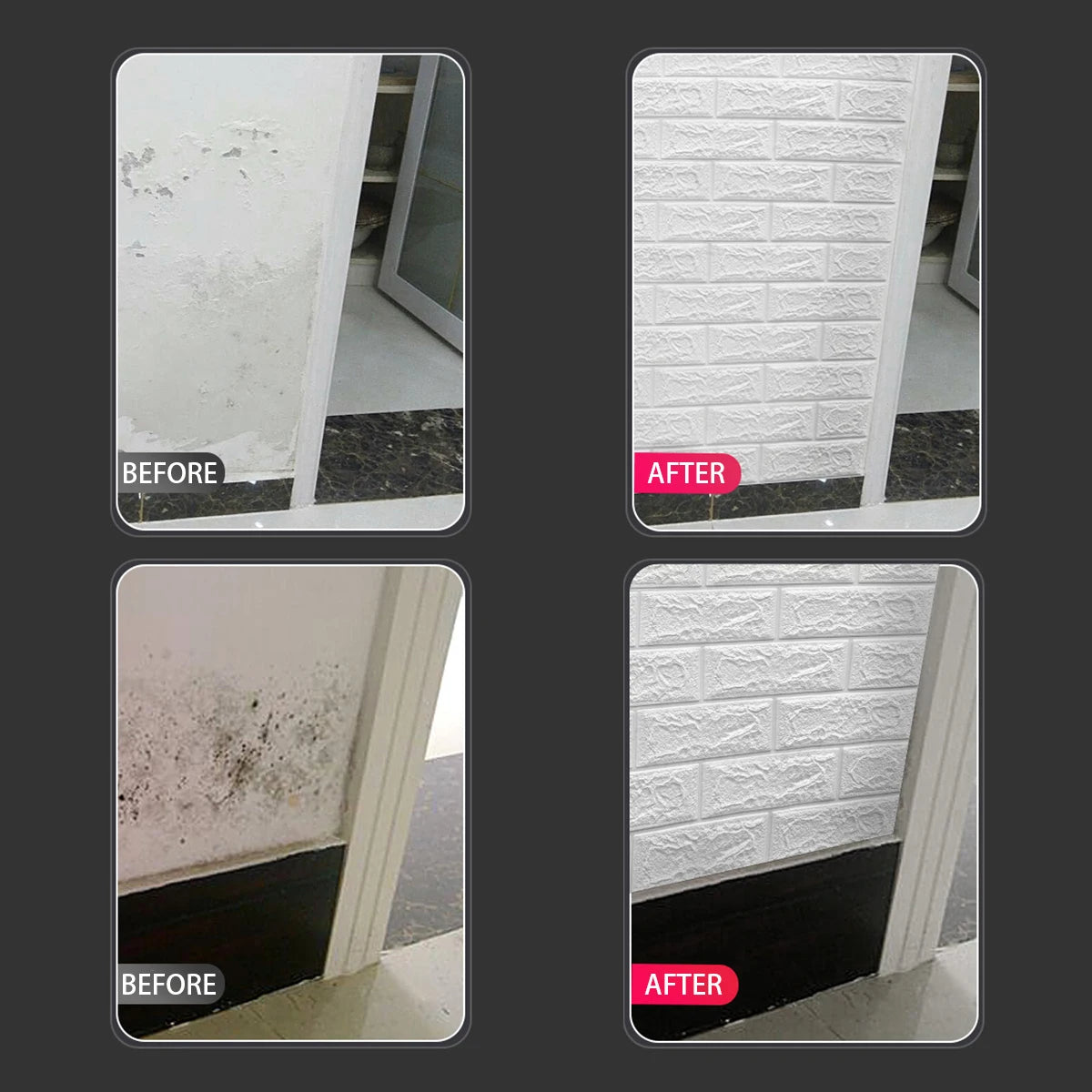 Dán Tường Gạch 3D Mô Phỏng 35x38.5 Cm 5 15 30 Miếng