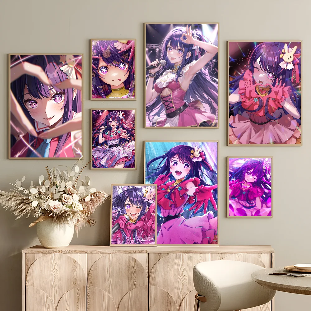 Poster Dán DIY Anime Oshi No Ko Chịu Nước Trang Trí Tường