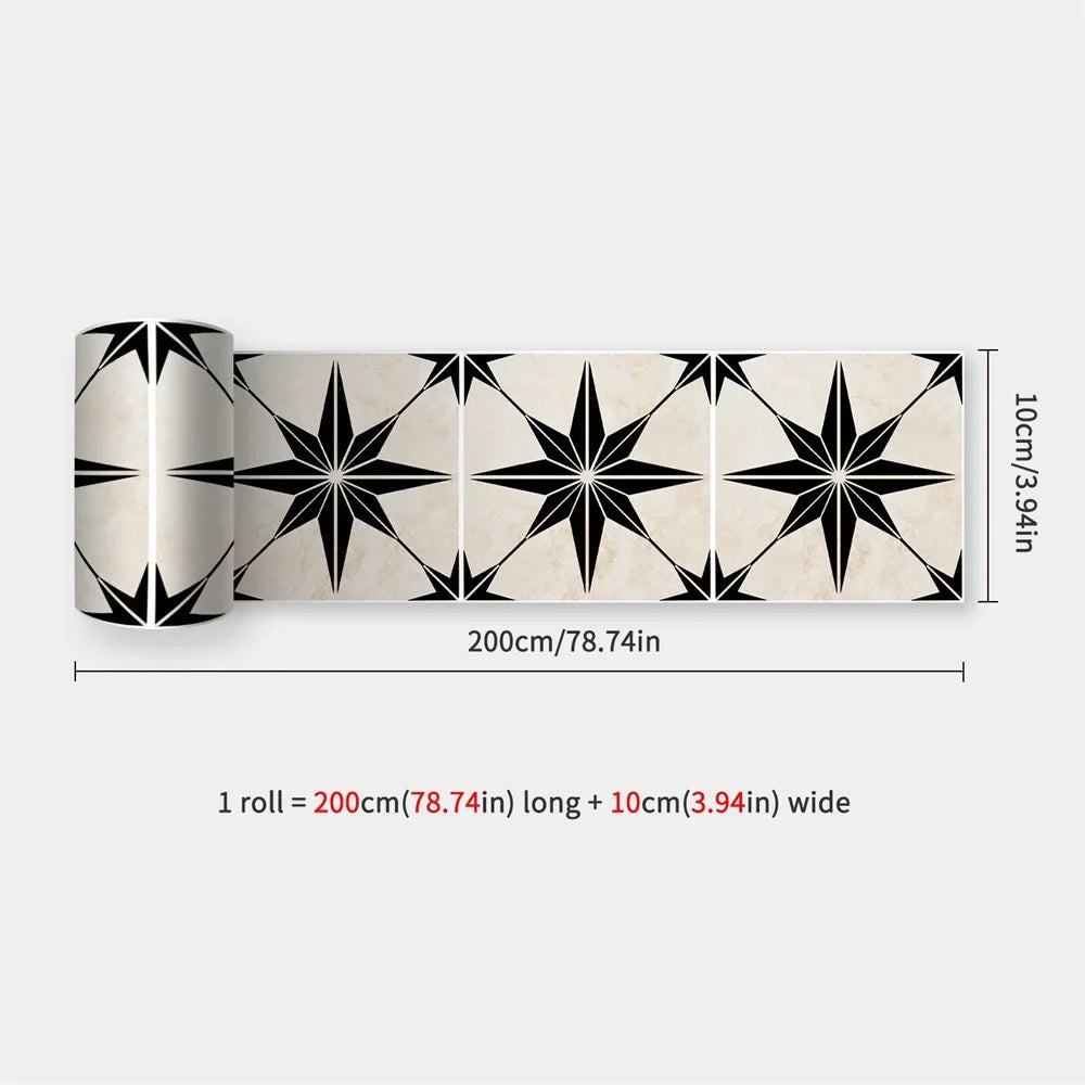 Waterproof Self-Adhesive Baseboard Wall Sticker Waistline Baseboard Wall Trim Corner Line Protector Decor Skirting Board Decal