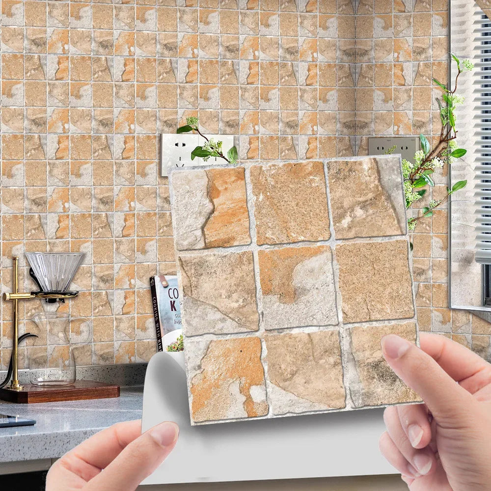 Bộ 10 Miếng Gạch Mosaic 3D Dán Tường Chống Thấm Phòng Tắm