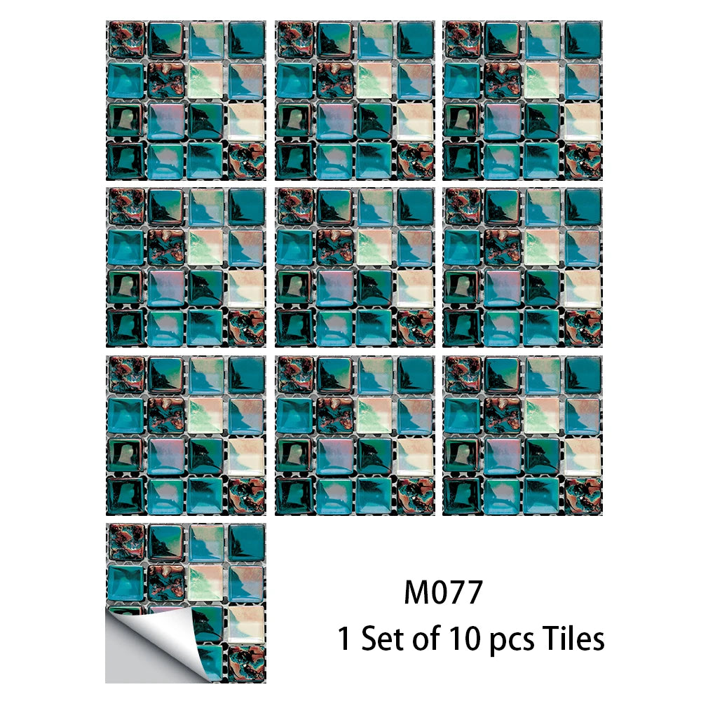 10 Miếng Dán Gạch Mosaic Bếp Và Phòng Tắm Chống Nước