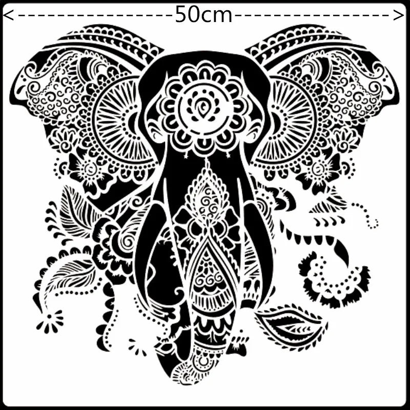 Khuon Mandala DIY 50x50 Cm Cho Ve Stencil Tren Go Vai Tuong
