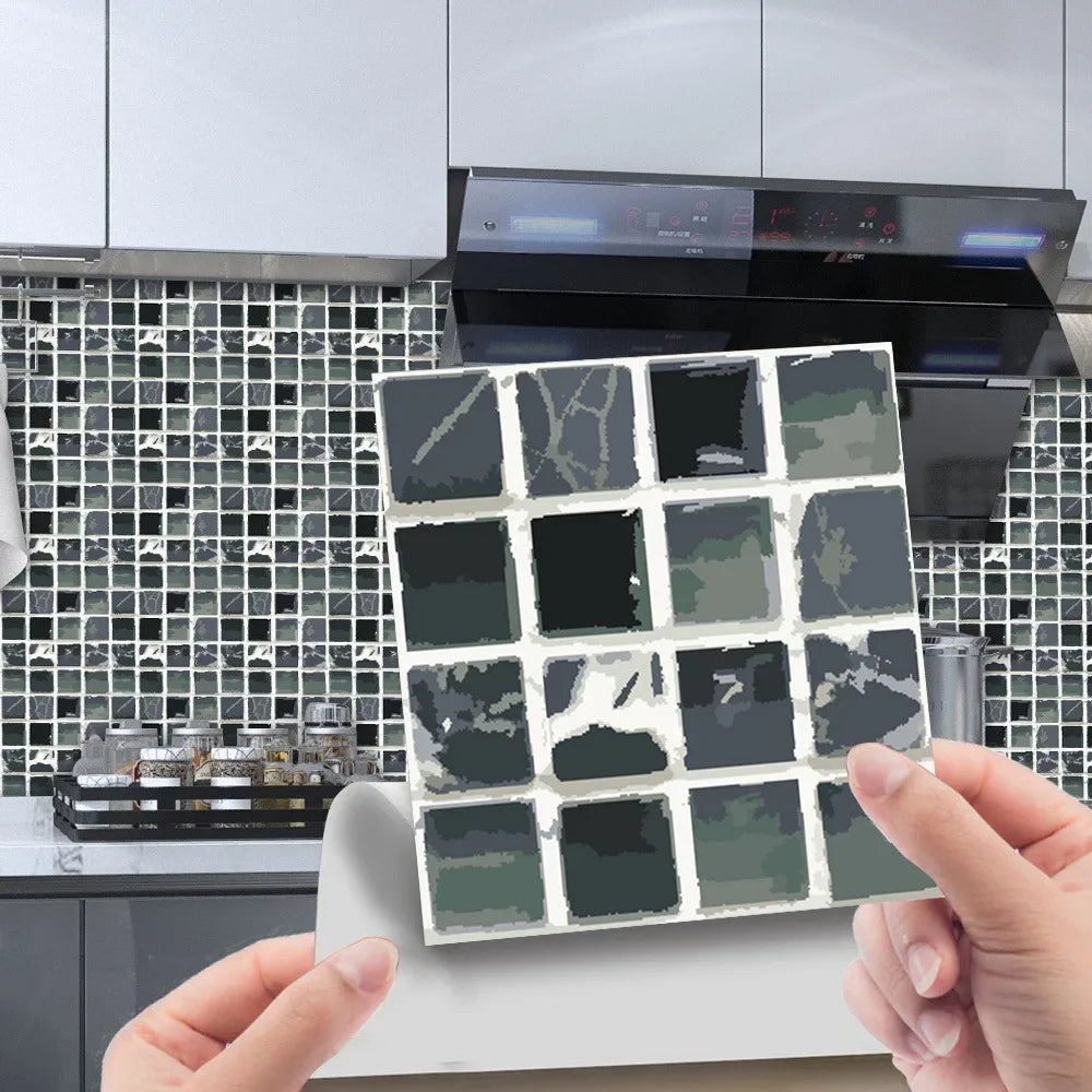 Bộ 10 Miếng Gạch Mosaic 3D Dán Tường Chống Thấm Phòng Tắm
