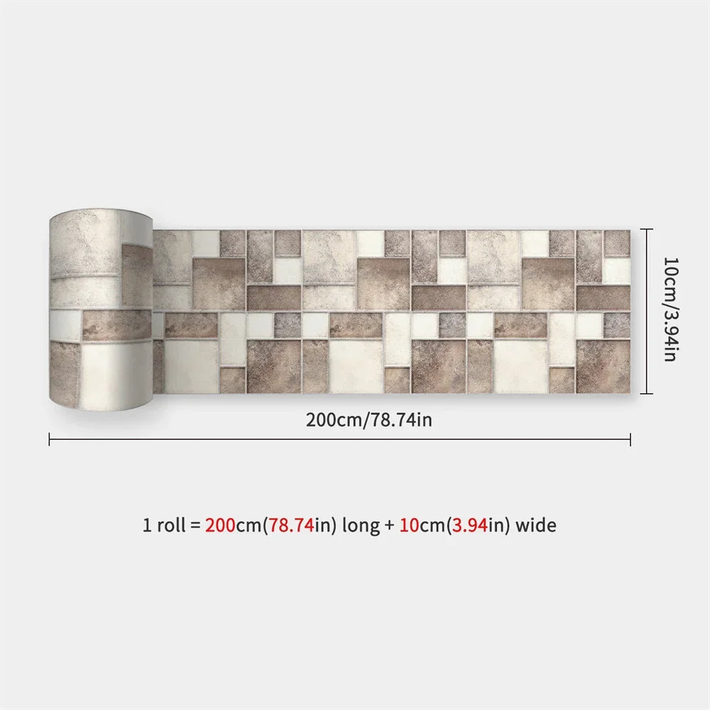 Waterproof Self-Adhesive Baseboard Wall Sticker Waistline Baseboard Wall Trim Corner Line Protector Decor Skirting Board Decal