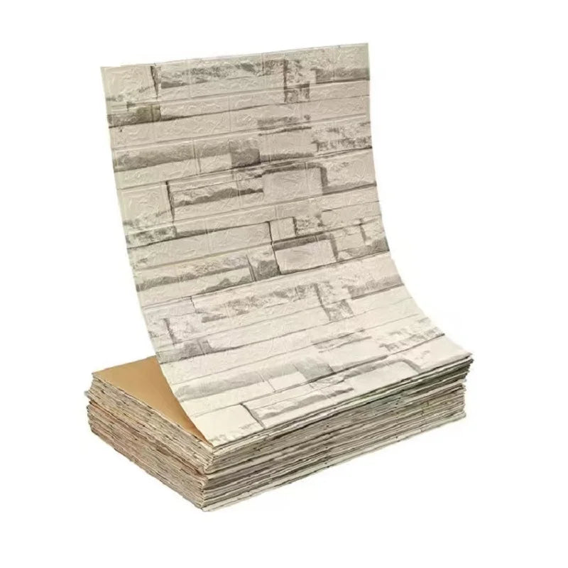 70cm*1m 3D Self-Adhesive decor Wallpaper Continuous Waterproof Brick Wall Stickers Living Room Bedroom old wall Home Decoration