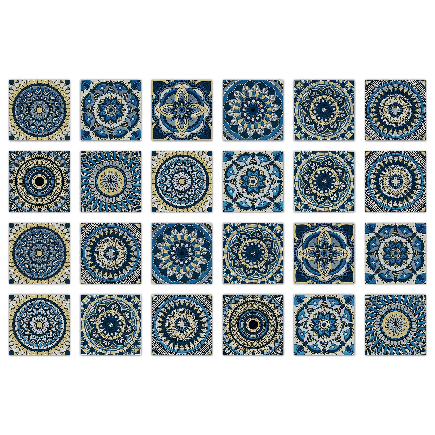 24pcs Art Tile Self-adhesive 3D Wall Sticker Kitchen Wallpaper  For Living Room Bathroom Decoration Murals Waterproof Decals