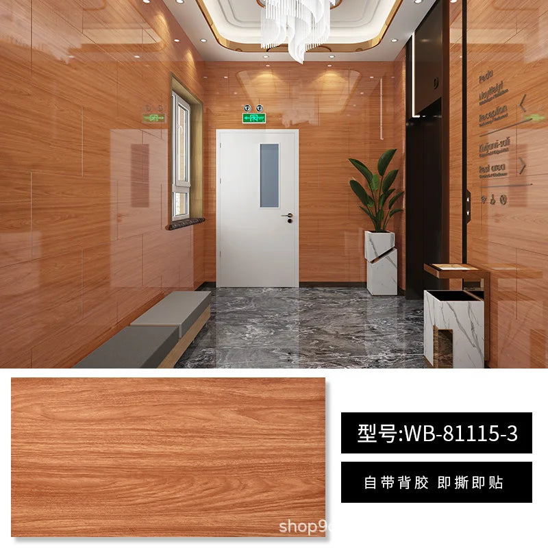 Nẹp Tường Nhôm Tự Dán 30x60cm Vân Đá Gỗ Chống Thấm