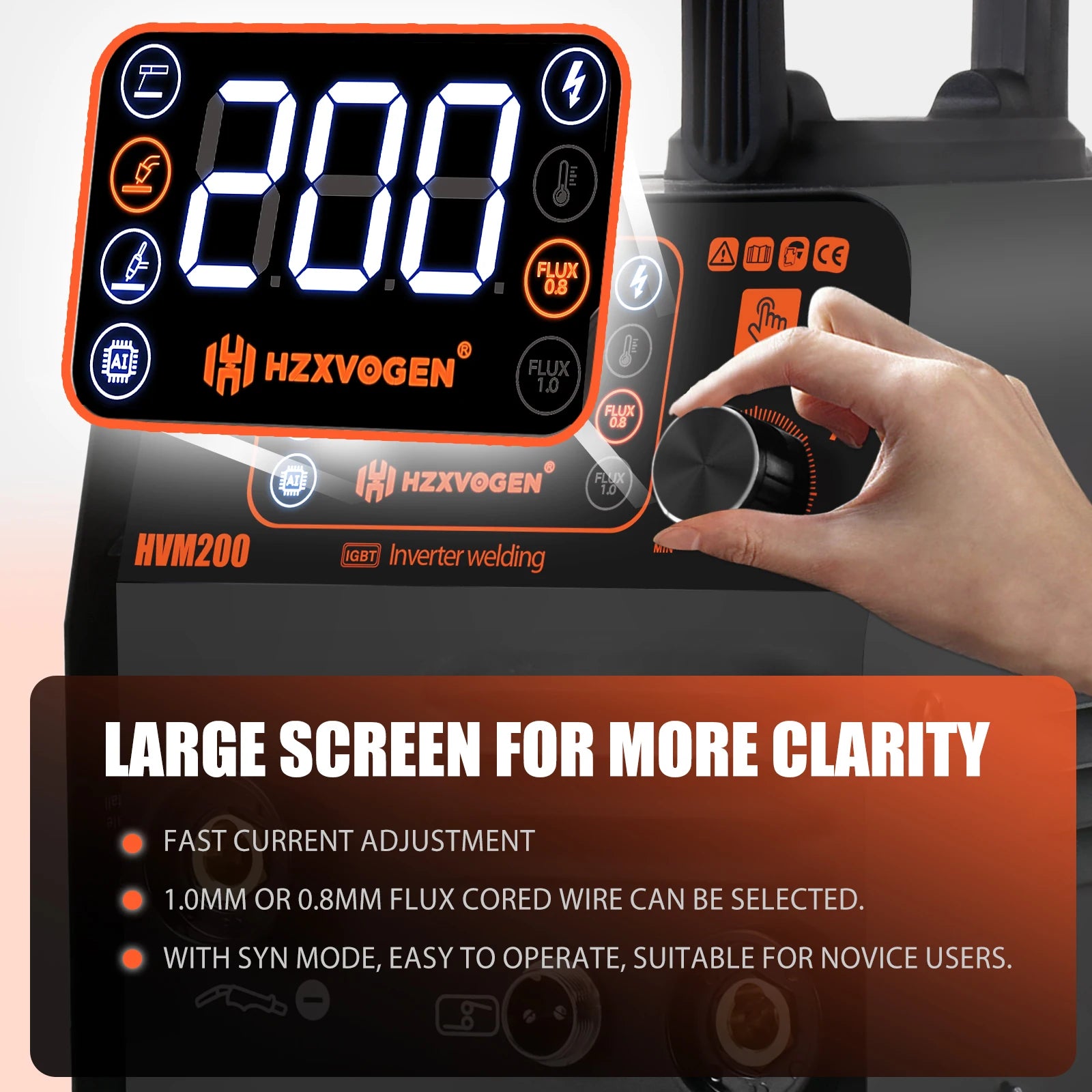 Máy Hàn MIG TIG MMA 3 Trong 1 HVM200 Inverter Không Gas