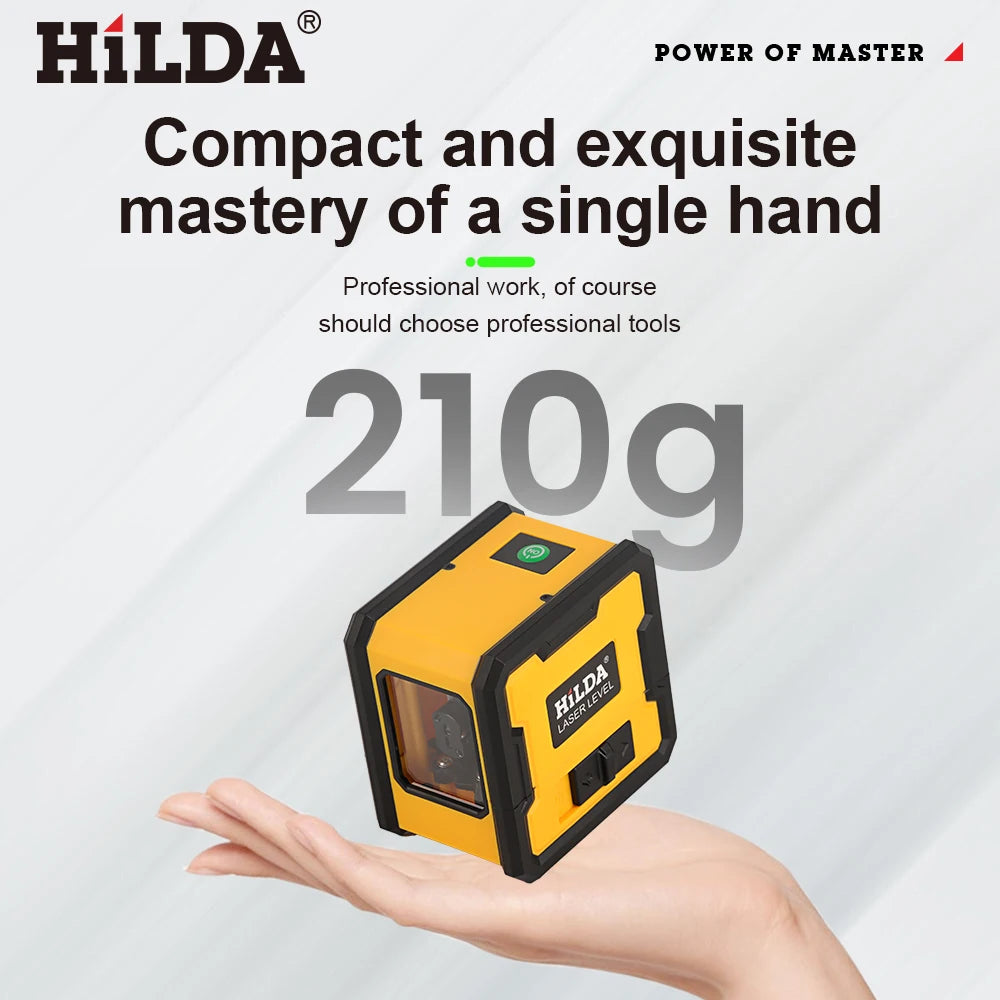 Hilda Laser Level Hai Đường Tự Động Có Nam Châm Mặt Sau