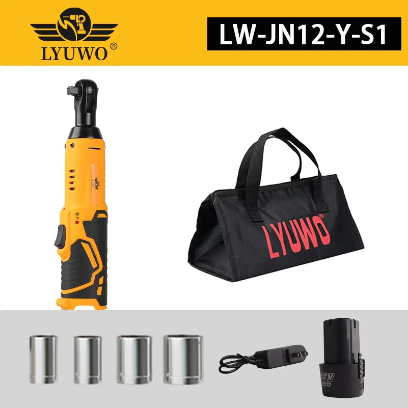 Cờ Lê Quay Điện 12V Có Pin Lithium Góc 90 Độ Nhẹ Cho Gara