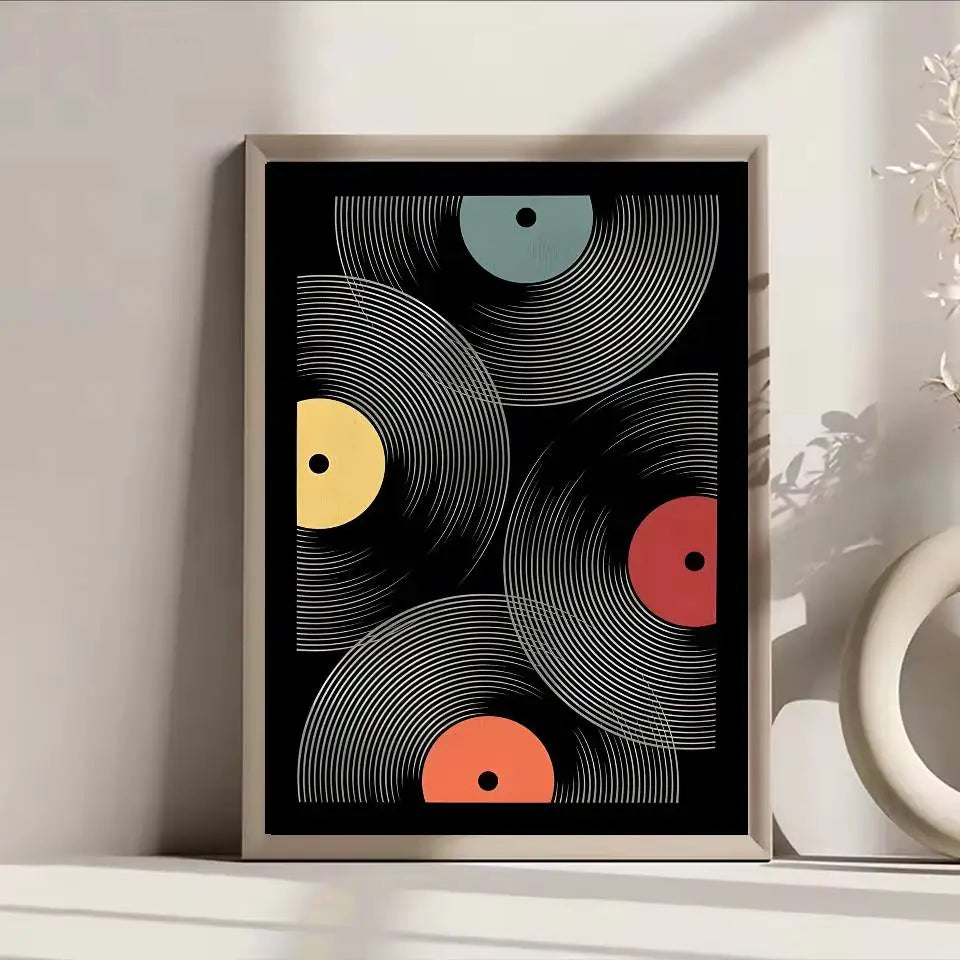 Poster Vinyl Retro Mid Century Dán Tường Tự Dính Chống Nước