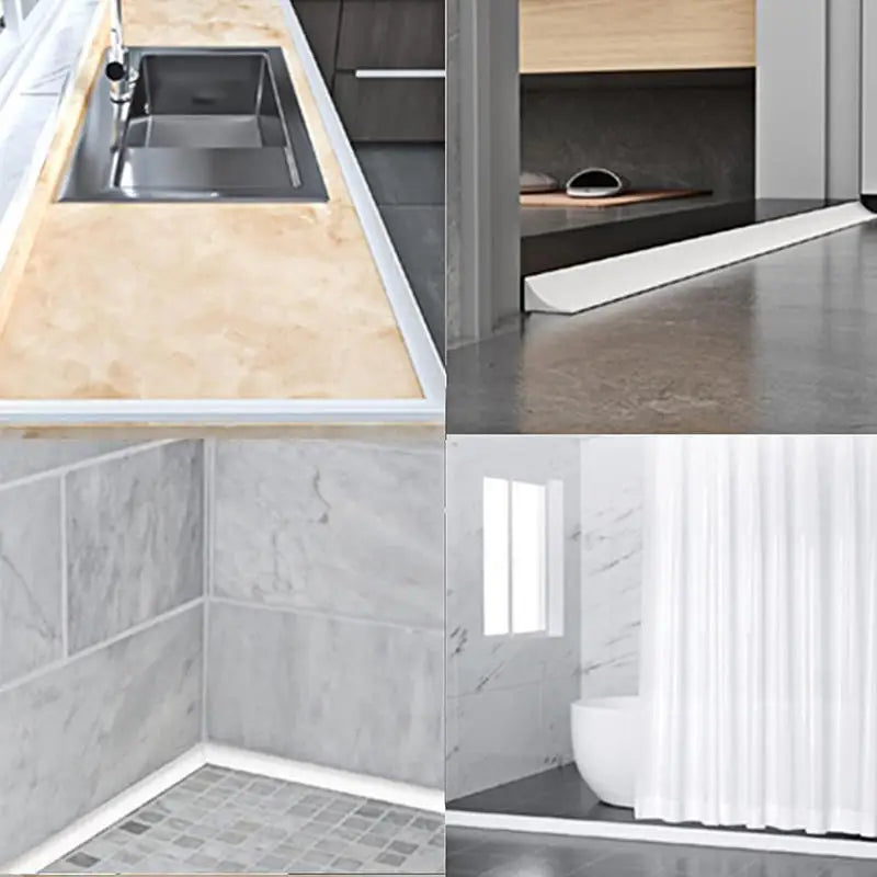 Water Waterstop Strip Barrier Bathroom Kitchen Floor Retaining Waterproof Barrier Bendable Countertop Water Blocking Strip