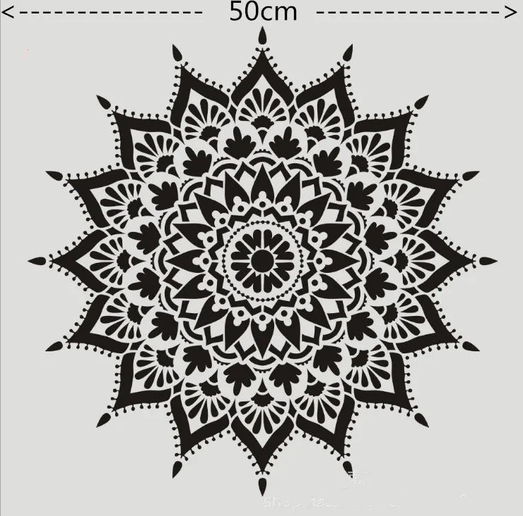 Khuon Mandala DIY 50x50 Cm Cho Ve Stencil Tren Go Vai Tuong