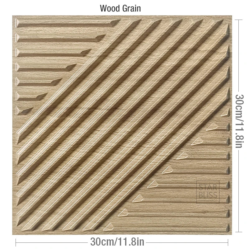 30x30cm 3D wall sticker decorative ceiling living room Wood grain wallpaper waterproof 3D Wall panel mold bathroom kitchen Hotel