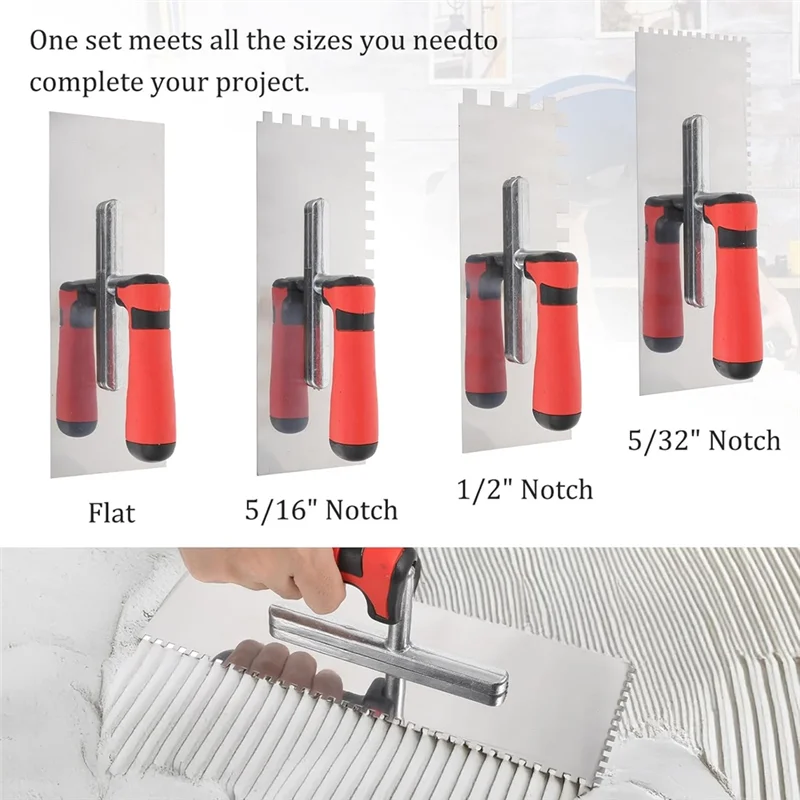 Bộ Dao Trát Gạch Inox 4 Món Cho Lát Tường Sàn Chất Lượng