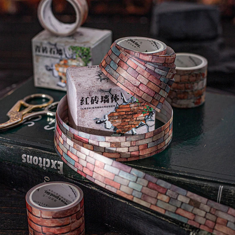 Washi Tape Gach Op Tuong 2 Cuon Hop Trang Tri Van Phong