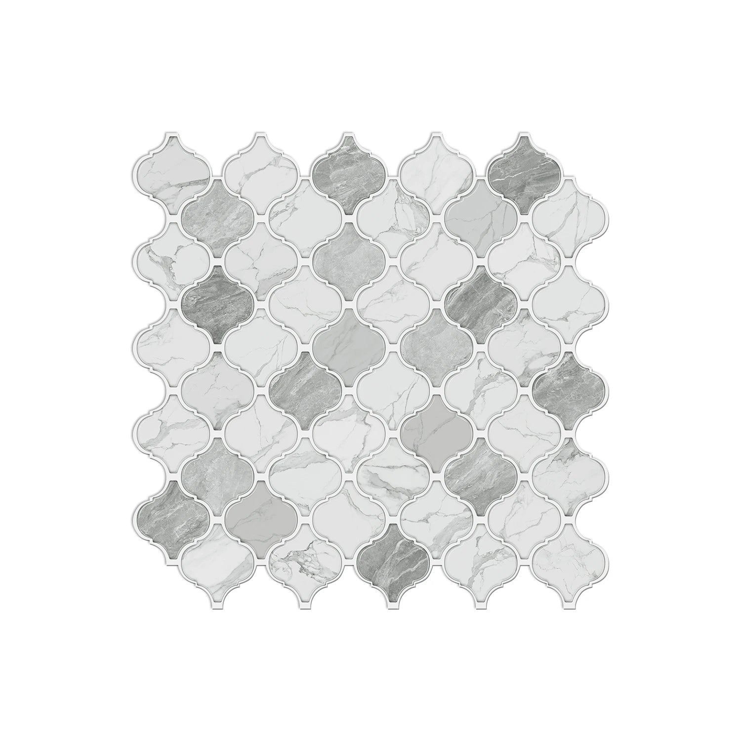 12PCS/Set Green Ceramic Tile Marble Waterproof Self-Adhesive PVC Wall Stickers, Kitchen Backsplash Oil Resistant Home Decoration