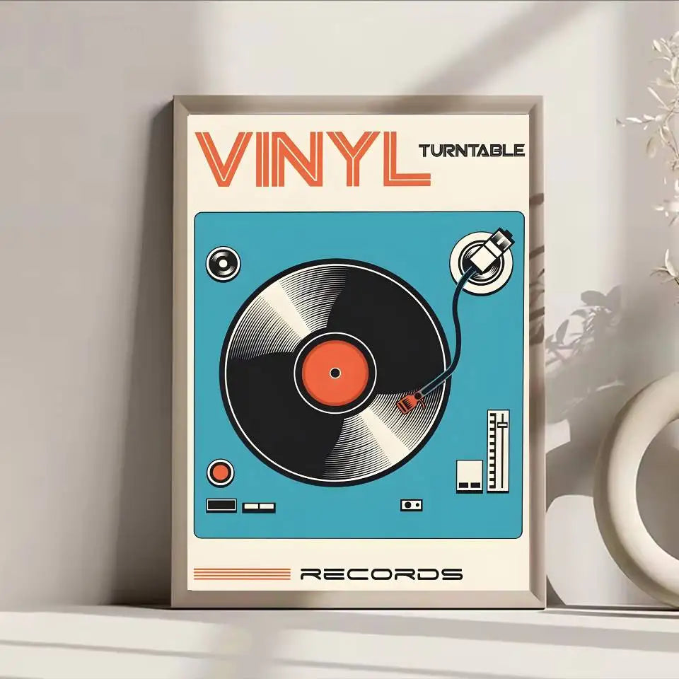 Poster Vinyl Retro Mid Century Dán Tường Tự Dính Chống Nước