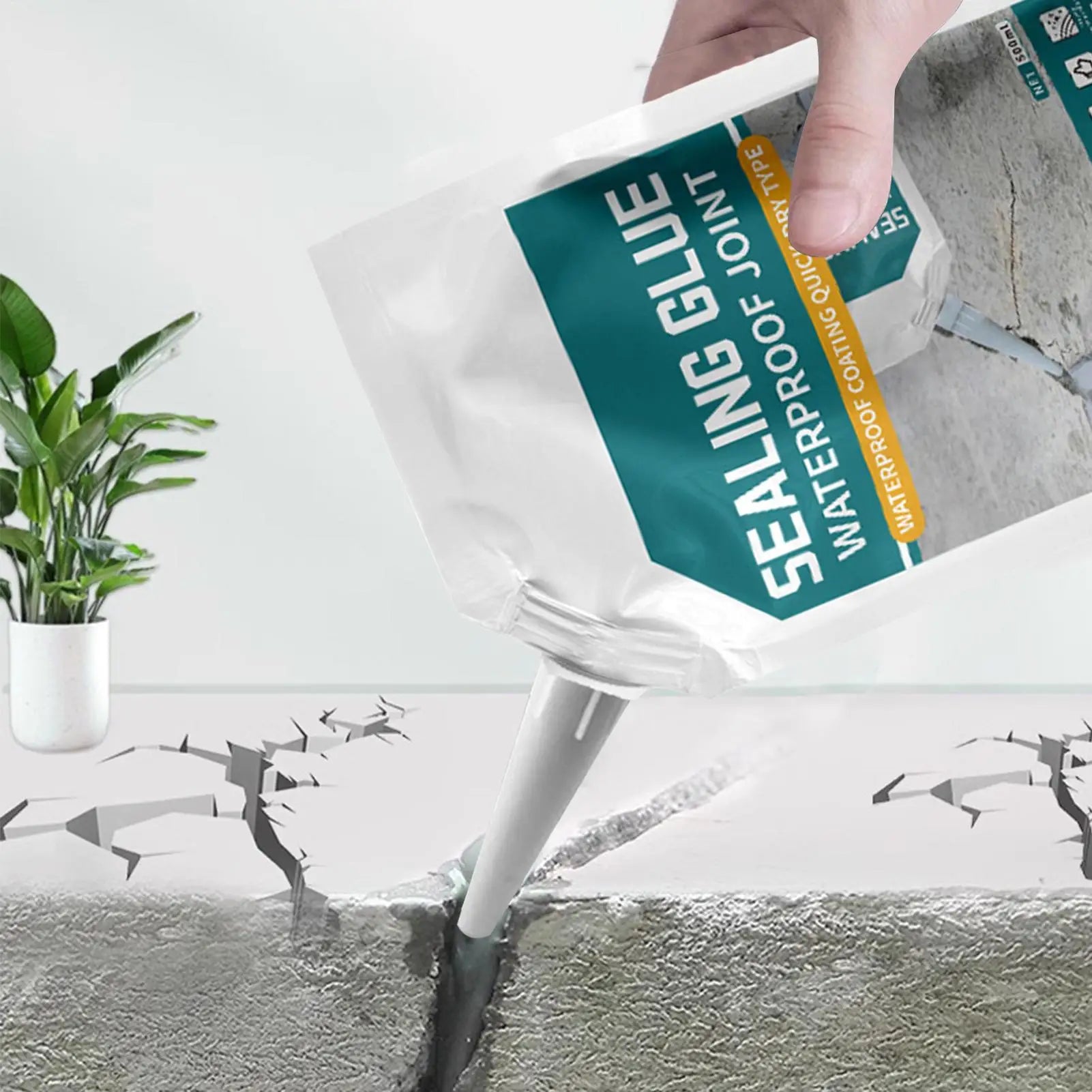 500ML  Waterproof Crack Filler | Fast-Dry Self-Leveling Concrete Repair | For Walls/Roofs/Floors | Outdoor Tile Sealant
