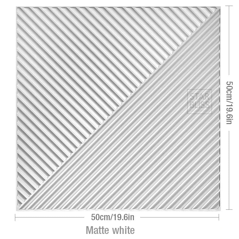 12 piece 50cm / 3m² Shiny gold 3D wall decor Wood grain slatted wall panel 3D groove texture panel tile wall sticker waterproof