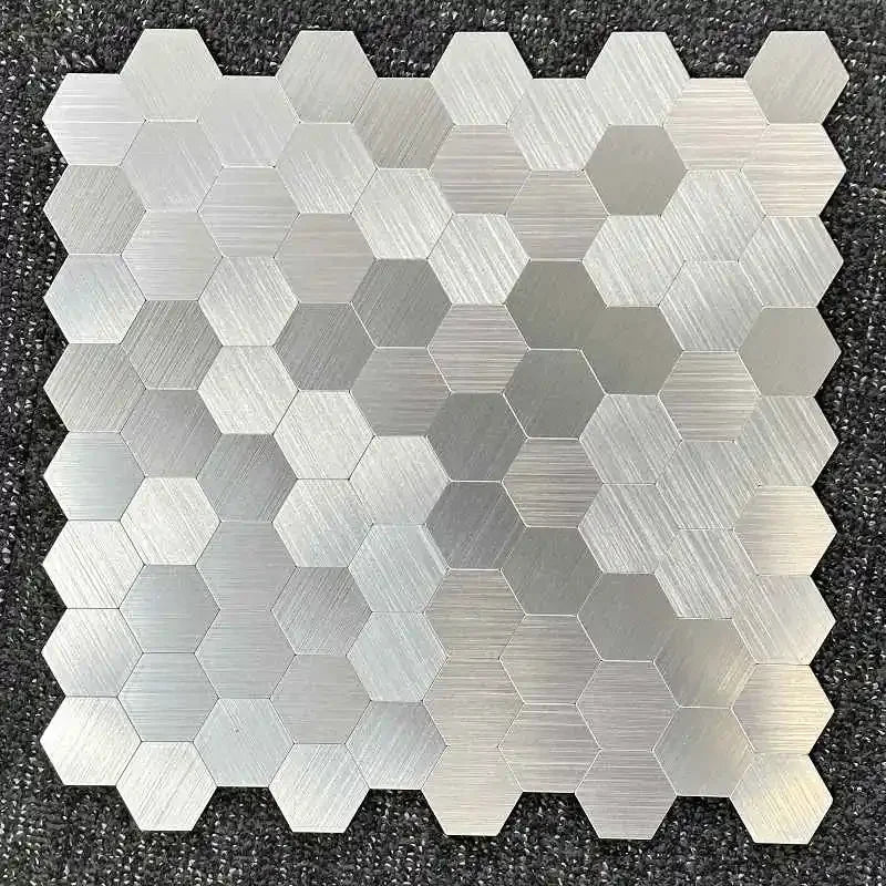 Gạch Mosaic Dán Dính Nhôm Hợp Kim Hình Lục Giác 4 Miếng