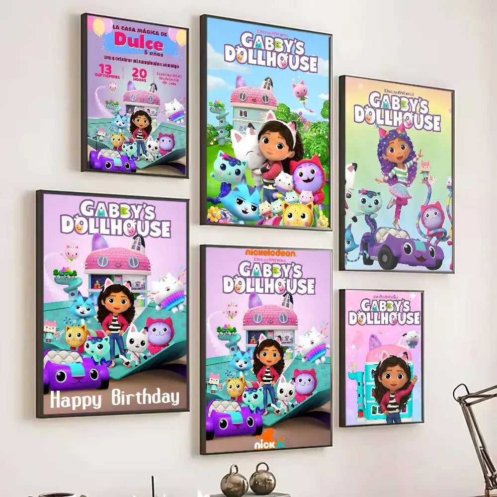 Poster Lâu Đài Nhỏ Dán Dính Trang Trí Tường Quán Cafe Bar