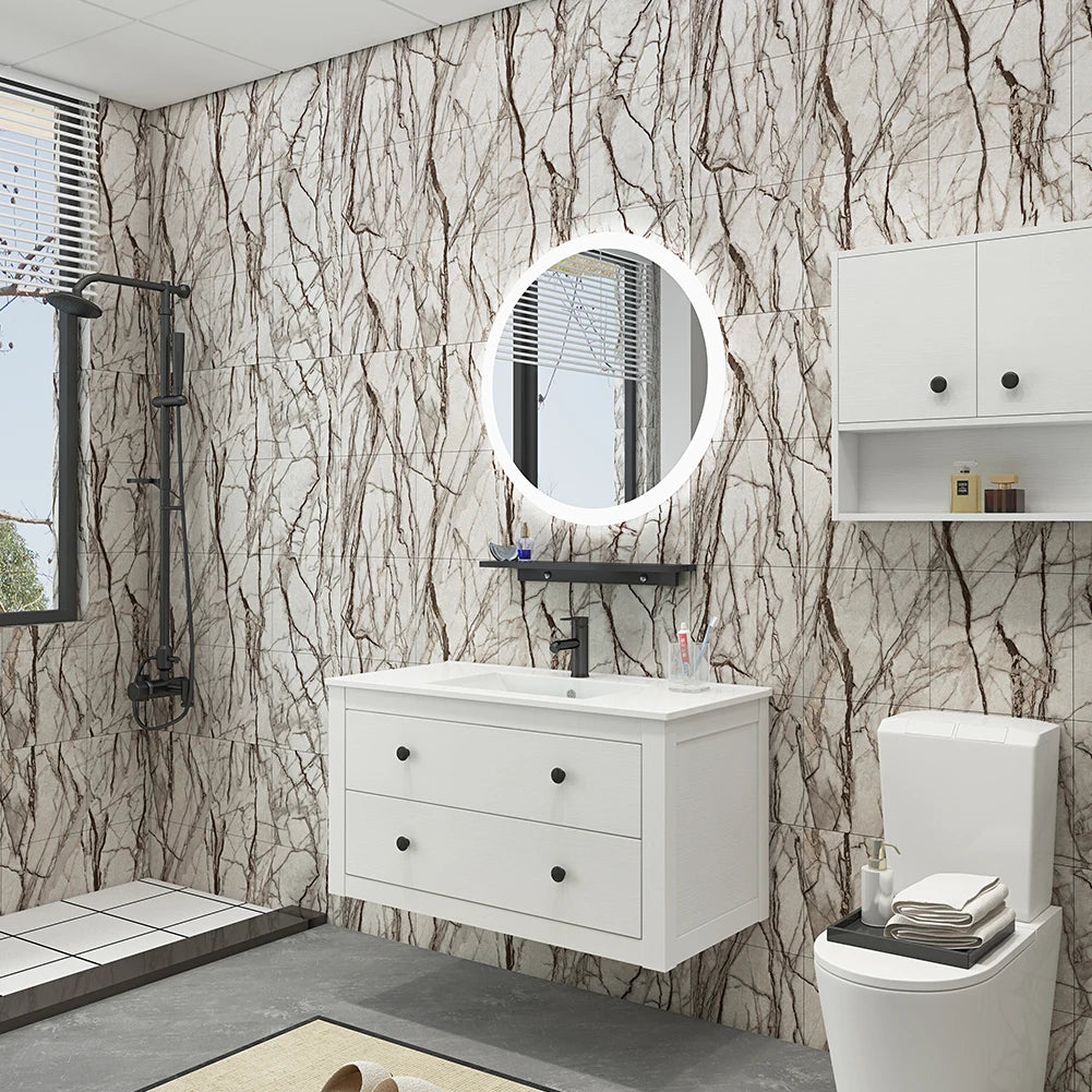 30X30cm Vinyl Self-adhesive Tile Wall Sticker for Bathroom Livingroom Decor for Wall Wallpaper Kitchen Waterproof Foor Sticker