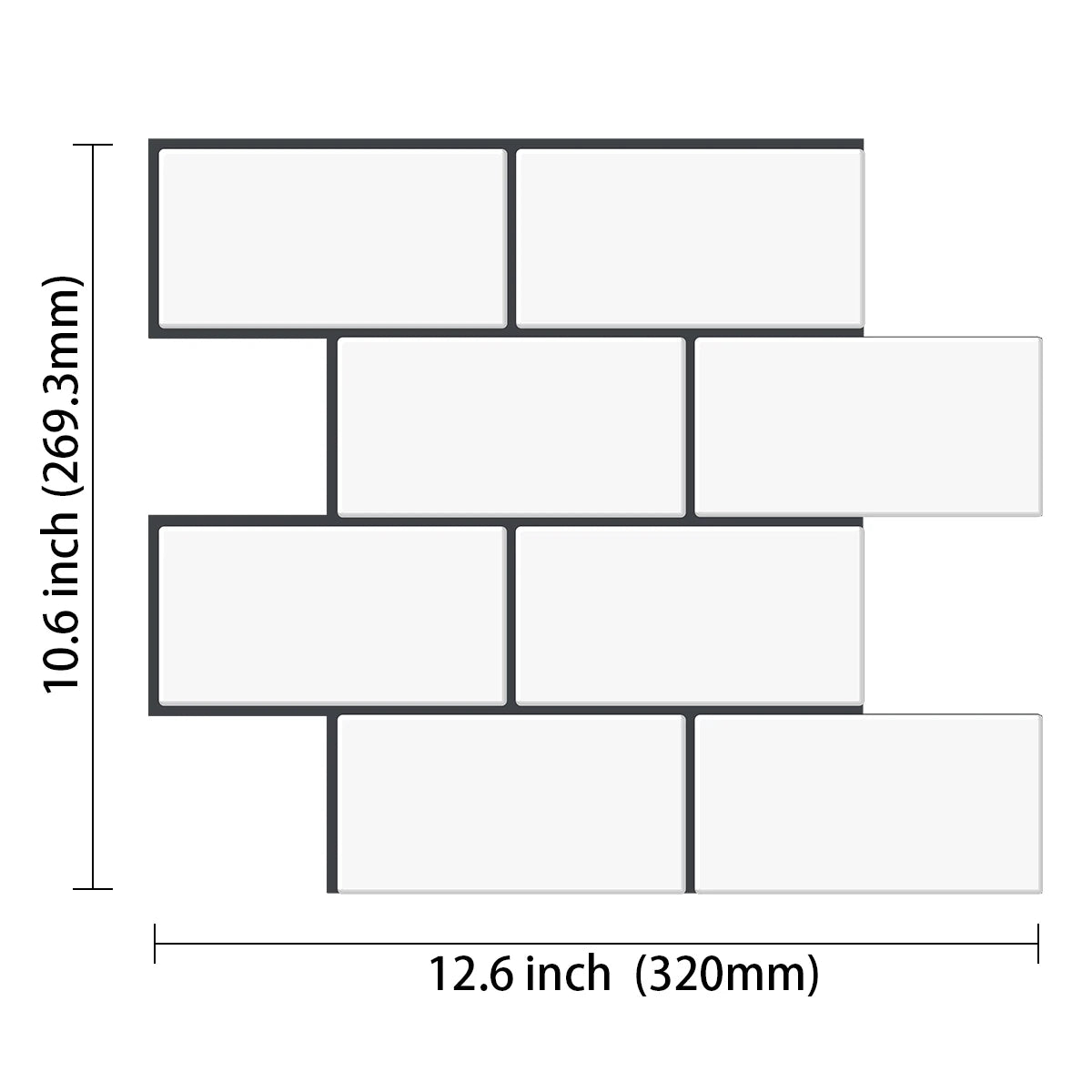 10 Sheets Big Tiles Peel and Stick Wall Stickers Brick Vinyl Wallpaper Waterproof Kitchen  Bathroom Backsplash Home Decor