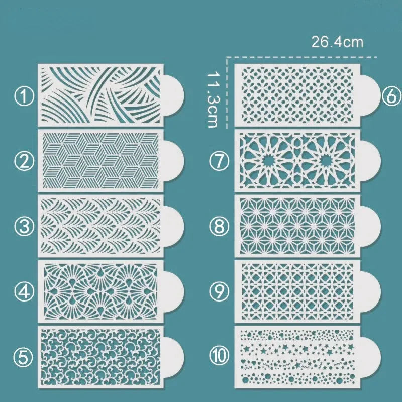 Fondant Cake Mesh Stamps Stencils Embossing for Decorating Tool Plastic Spray Mold Cake Lace Border Painting Wedding Party Decor