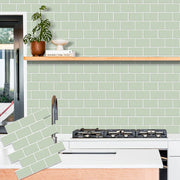 5pcs Subway Design Wall Tile Sticker Peel and Stick Thicker Backsplash 3DWallpaper Stick on Wall for Kitchen RV Room Decor