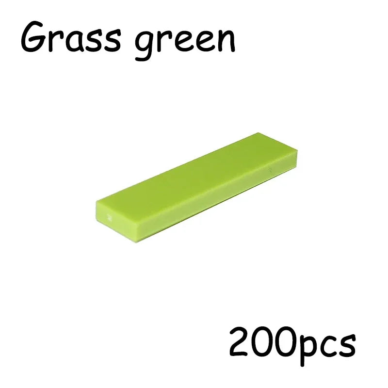 200PCS Size 1x4 Bricks Flat Tile MOC Assemble Particles 2431 Smooth 1*4 Building Blocks DIY Educational Creative Toy for Kids