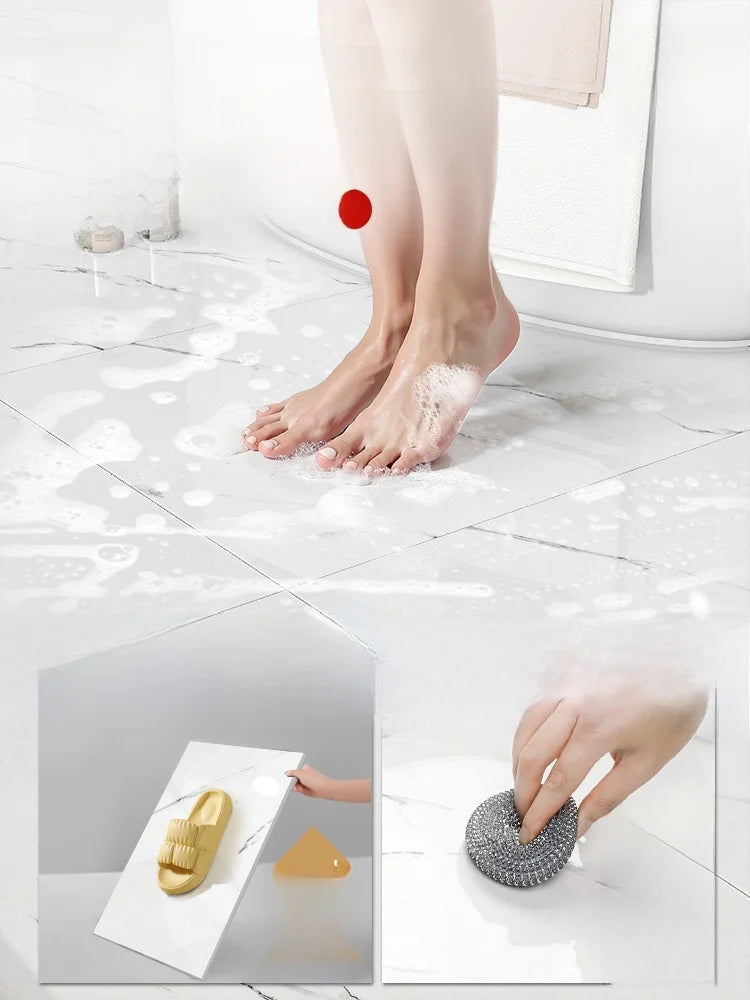 Batoom Kitchen Tile Floor Stiers Self Adhesive Waterproof Non Slip Rvation Decorative PVC Board for Floor Decoration