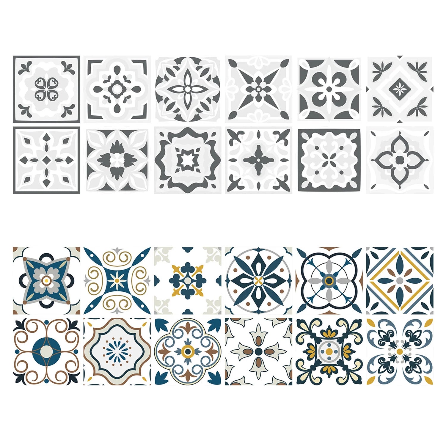 24pcs Art Tile Self-adhesive 3D Wall Sticker Kitchen Wallpaper  For Living Room Bathroom Decoration Murals Waterproof Decals